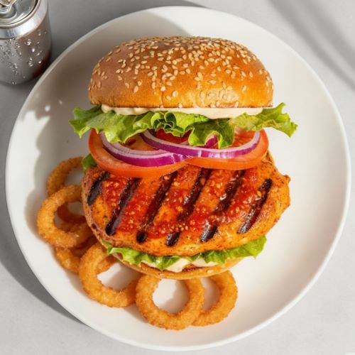 Factory Burn Burger Meal With Side & Drink 